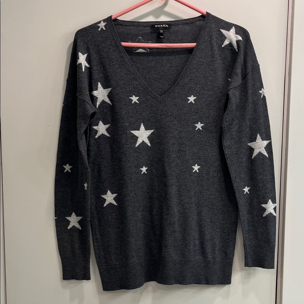 Charcoal Sweater with Gray Stars